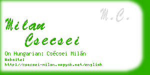 milan csecsei business card