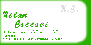 milan csecsei business card